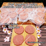 Australia beef mince 85CL Anggana's BURGER PATTY seasoned with Italian herbs ECONOMY THIN frozen price for 500g 5pcs